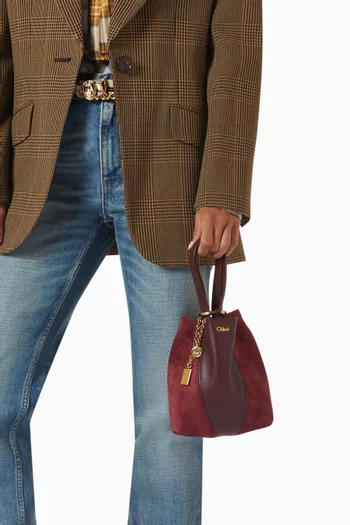Spin Small Tote Bag in Suede & Leather