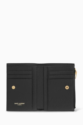 Tiny Cassandre Bi-Fold Wallet in Grained Leather