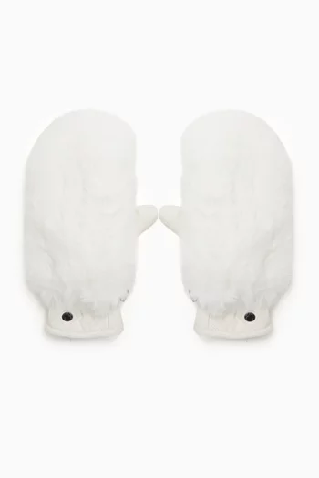 Hill Mittens in Leather & Faux Fur