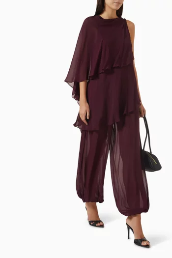 Amina Sheer Harem Pants in Georgette