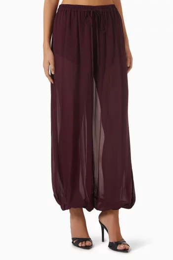 Amina Sheer Harem Pants in Georgette