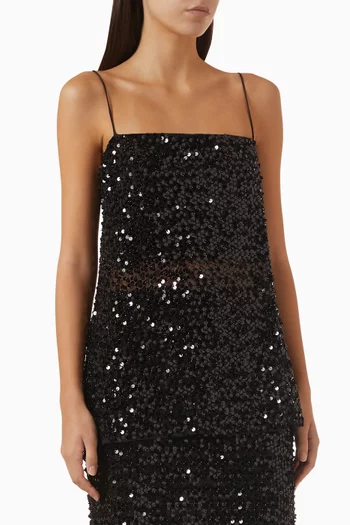Everly Sequin Longline Cami Top