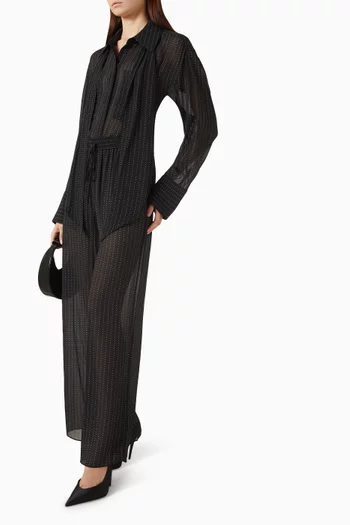 Irving Polka Dot Sheer Shirt in Georgette