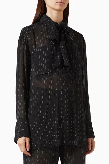 Irving Polka Dot Sheer Shirt in Georgette