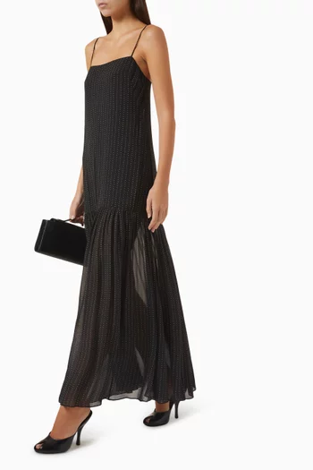 Irving Polka Dot Maxi Dress in Georgette