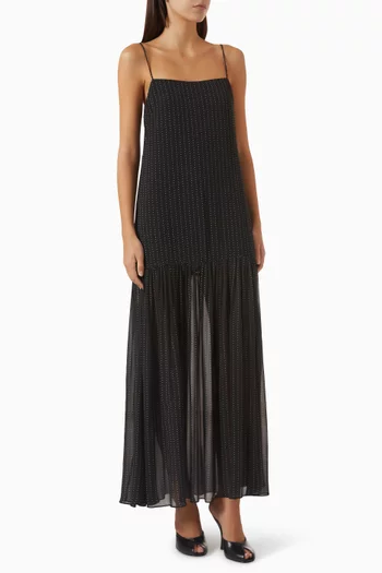 Irving Polka Dot Maxi Dress in Georgette