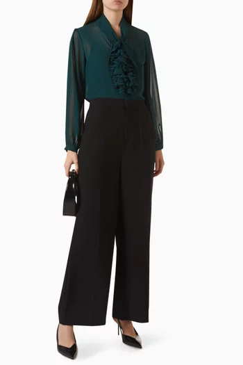 Ruffled Tie-neck Top in Chiffon
