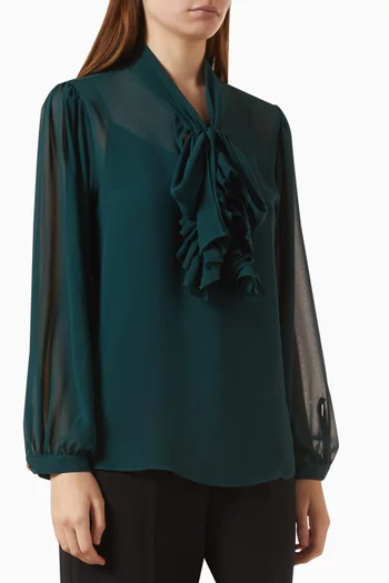 Ruffled Tie-neck Top in Chiffon