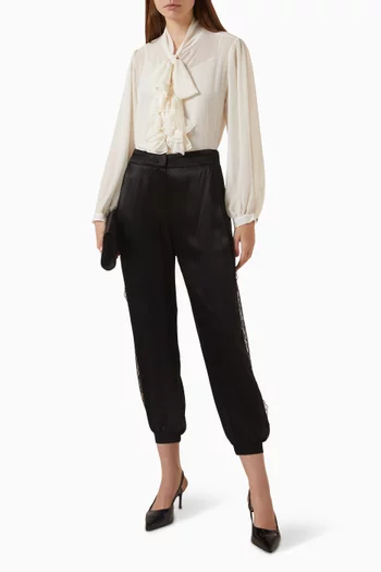 Ruffled Tie-neck Top in Chiffon