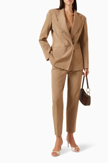 Double-breasted Blazer & Pants Suit Set