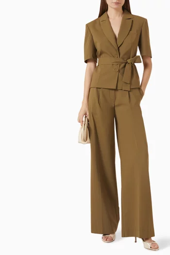 Straight-leg Pants in Wool-blend
