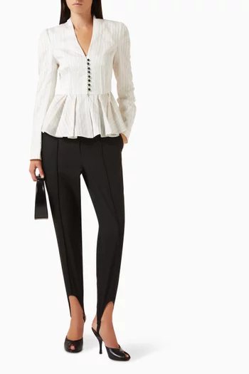 Striped Peplum Jacket
