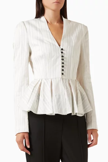 Striped Peplum Jacket