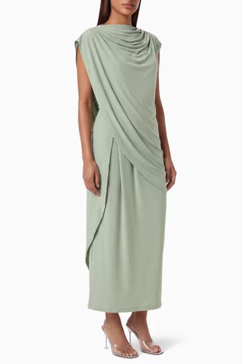 Draped Maxi Dress in Jersey