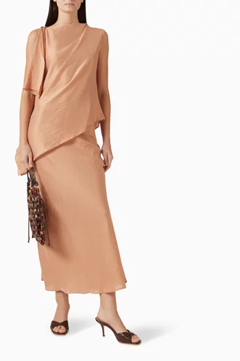 Flared-hem Midi Skirt