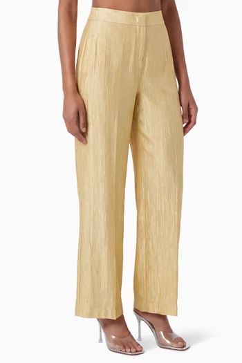 Textured Straight-leg Pants