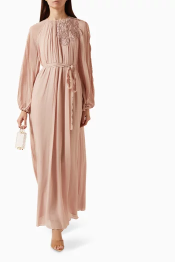 Petrosa Belted Maxi Dress in Georgette