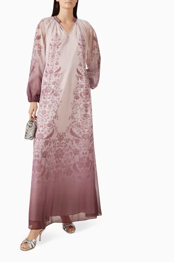 Virette Printed Maxi Dress in Chiffon