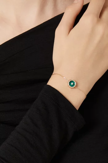 Ahjar Birwaz Malachite & Diamond Bracelet in 18kt Gold
