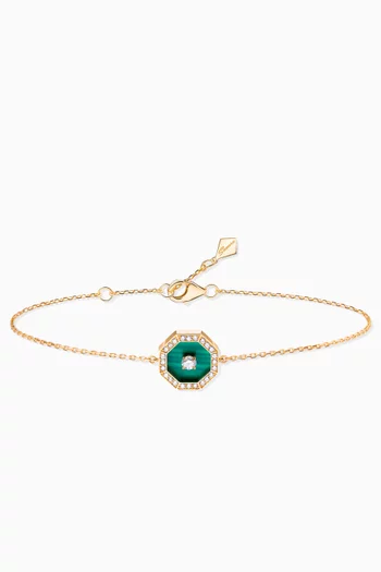Ahjar Birwaz Malachite & Diamond Bracelet in 18kt Gold