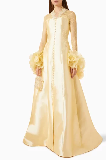 Primrose Gown in Mikado & Lace