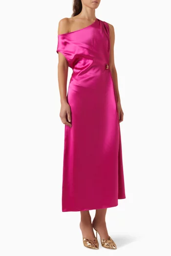 Kara One-shoulder Dress in Satin