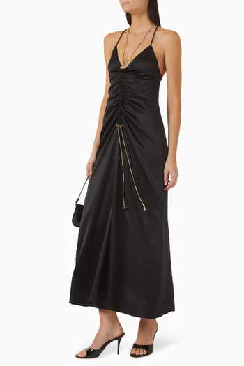 Serena Gathered Dress in Silk