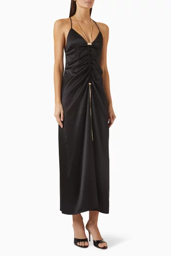 Serena Gathered Dress in Silk