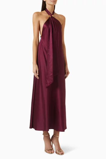 Cassia Tie-detail Dress in Silk