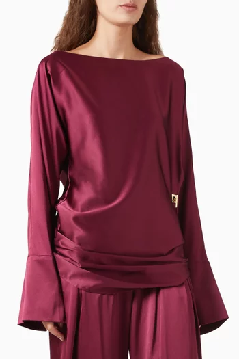 Anoria Jewelled Side-open Mini Dress in Silk