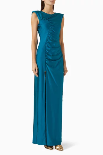Juniper Gathered Dress in Stretch-jersey
