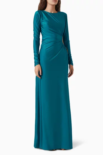 Octavia Gathered Cut-out Dress in Stretch-jersey