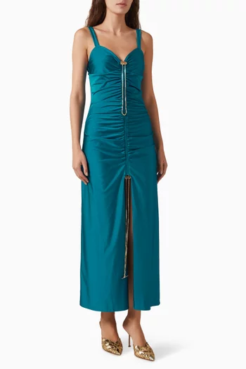 Sorrel Gathered Dress in Stretch-jersey