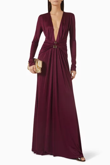Wenda Gathered-waist Dress in Stretch-acetate