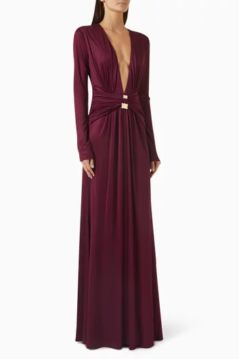 Wenda Gathered-waist Dress in Stretch-acetate