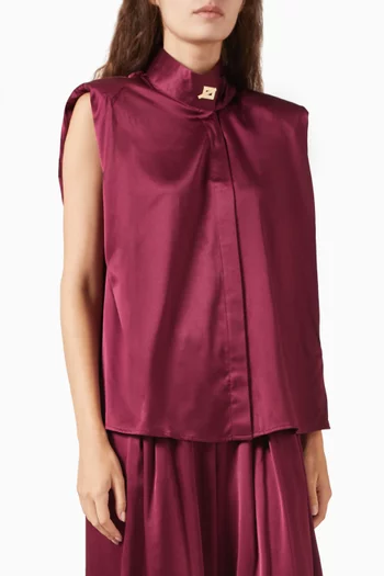 Paris High-collar Top in Silk