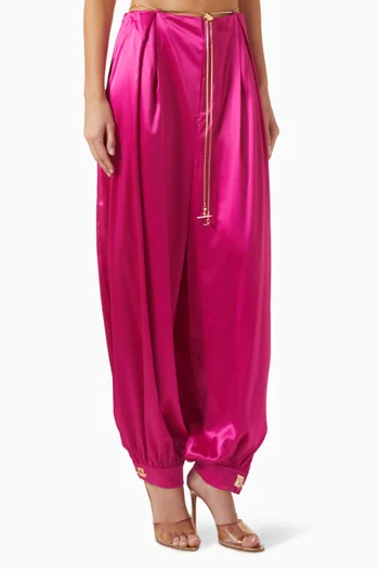 Sinna Chain-belt Balloon Pants in Satin