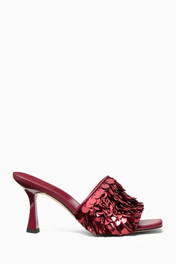 Tessa 75 Sequin-embellished Mules in Satin