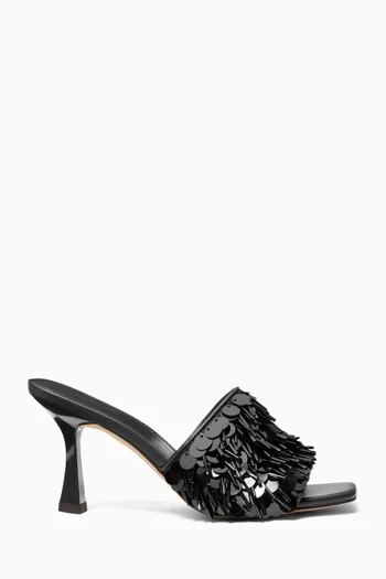 Tessa 75 Sequin-embellished Mules in Satin