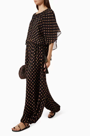 Bubble Polka-dot Pants in Viscose-chiffon