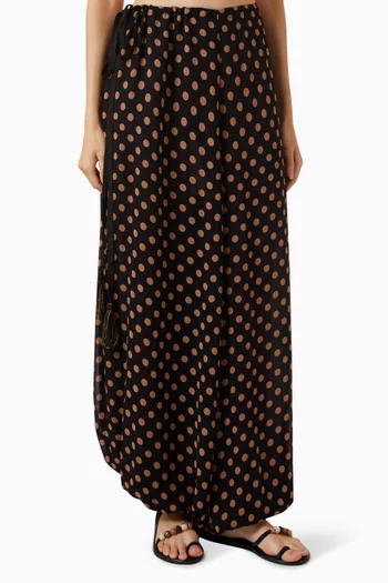 Bubble Polka-dot Pants in Viscose-chiffon