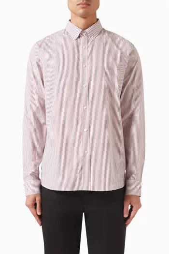 Striped Shirt in Stretch-cotton