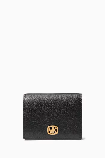Small Bryant Compact Wallet in Pebbled Leather