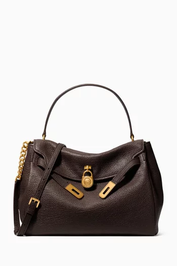 Large Hamilton Slouchy Top-handle Bag in Textured Leather
