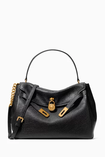 Large Hamilton Slouchy Top-handle Bag in Textured Leather