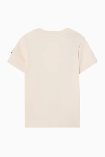 Floral-embroidered T-shirt in Cotton