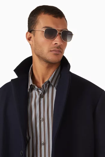 Sain Aviator Sunglasses in Shiny Metal