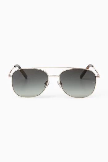 Sain Aviator Sunglasses in Shiny Metal
