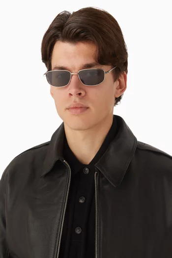 Aven Rectangle Sunglasses in Metal