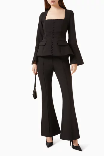 Harper Square-Neck Hourglass Blazer